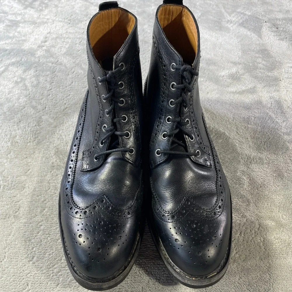Polo Ralph Lauren‎ Brogue Chukka Boots Nickson Mens 9 Black Leather Wingtip
